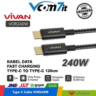 VIVAN 240 Watt Type C to C Data Charging Cable VOR240W For Iphone Android Macbook Laptop 120 Cm
