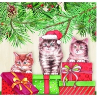 Good Player Creative Hall A3588 Napkin 33 * 33cm (Amb) Christmas Kitten