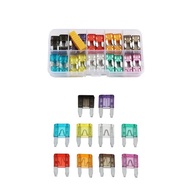 🌟121pcs🌟car fuse mini fuse 2A 3A 5A 7.5A 10A 15A 20A 25A 30A 35A mini car fuse fius kereta motor set