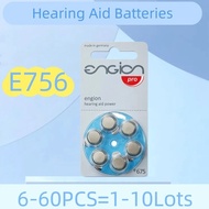 6--60PCS E675 Hearing Aid Batteries  Engion1.4V 675 A675PR41 Zinc Air Battery For BTE Hearing Aids