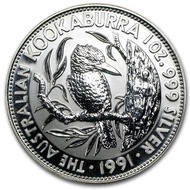 1991 Australia 1 oz Silver Kookaburra