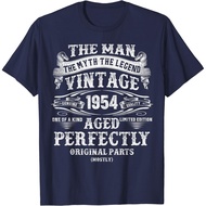 Men's cotton T-shirt 70th Birthday Vintage Gifts For Men Man Legends Born In 1954 T-Shirt