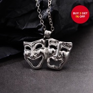 Clown Mask Stainless Steel Necklace for Men - Punk Street Style Jewelry Kalung Stainles Steel Topeng
