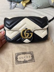 gucci mini 馬夢包 黑白配色