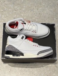 堅貨💥全新正貨Jordan Air Jordan 3 白水泥 做舊中幫籃球鞋波鞋 男女同款 白灰色