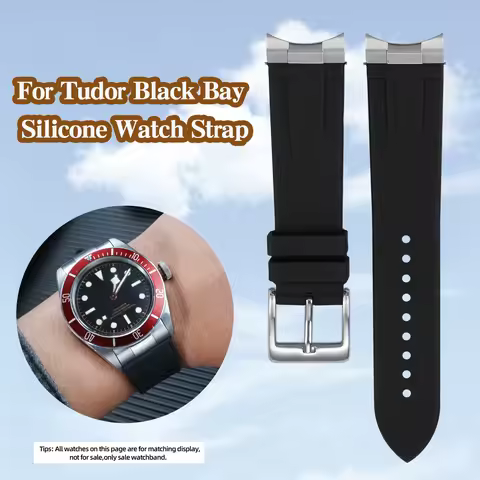 For Tudor Black Bay M79220 M7941A M79230B/R Silicone Watch Strap Modified Curved Rubber Watchband 20