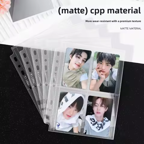 MEET YX Matte Photo Pages Refill for A5/A4 Binder 4/9 Grid Design for 3x3.5” Photo Cards Compatible 
