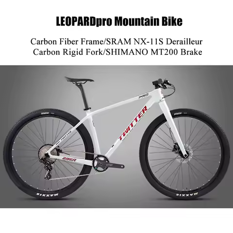 Twitter Light Weight LEOPARD Carbon MTB Bikes Rigid Fork 27.5 29er Men's MT200 Hydraulic Brake Mount