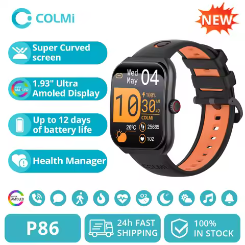 COLMI P86 1.93" AMOLED Smartwatch Men Health Manager Bluetooth Call IP68 Waterproof Smart Watch Wome