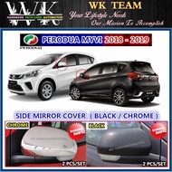 HC-CARGO Perodua Myvi 2018 - 2019 Black / Chrome Side Mirror Cover (2PCS/SET)