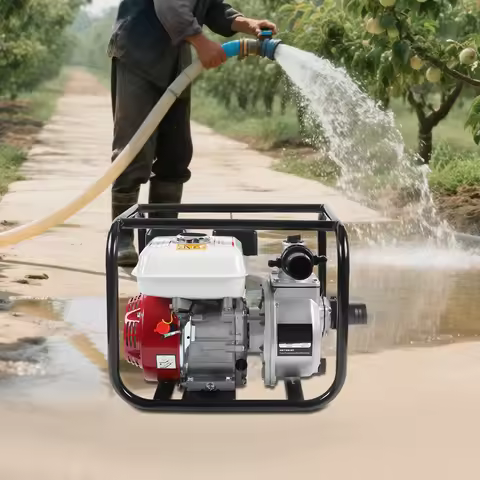 6.5HP Gasoline Water Pump, 210CC 4-Stroke OHV Engine Water Transfer Pump, 2-inch Irrigation Pump 360