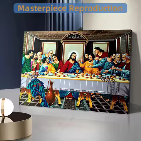 Leonardo Da Vinci's Famous Painting "The Last Supper" Canvas Prints Modern Wall Art Painting Living 