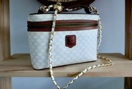 稀有 - Celine中古奶白老花化妝收納包 - 附非原裝揹帶