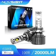 Novsight N75 Car 9012 LED Headlight 100W 20000LM 6500K HIR2 car lights 2 pieces Plug&Play&canbus