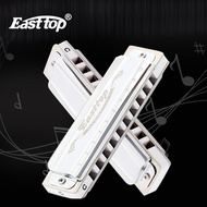 Easttop Harmonica 10 Lỗ Blues Harmonica Ready Stock Organ Với Bìa Màu Bạc Hàng Đầu Cho Người Chơi Ch