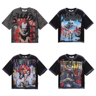 BKYS T-shirt Hot Diamond Bling Glitter Loose Terry Short Sleeve Full Frame Printed T-shirt