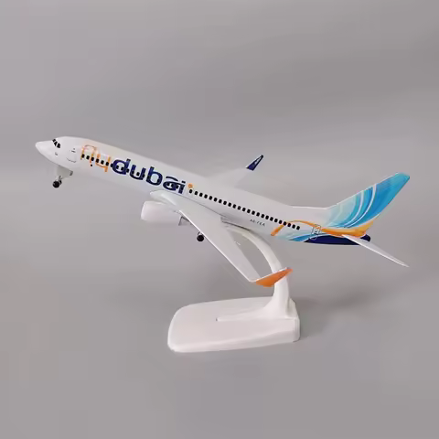 20cm Alloy Metal Airplane Model Air Fly Dubai Airlines B737 Diecast Plane Model with Landing Gear Wh