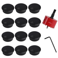 [FL]❤60mm drill Set with 12 Cable Desk Cable Guide Circular Saw Hole Drill Bit Se