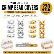 Crimp Bead Covers, Knot Covers for Jewelry Making, Knot Covers Clamshell Fold-Over Bead Covers for D