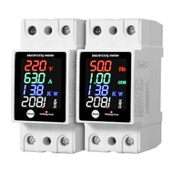 D52-2066 DIN-Rail Voltage, Current & Energy Meter, Color Screen Display (Multi-Unit Support)