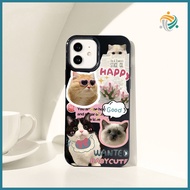 Case Compatible for IPhone 16 15 14 11 Pro Max 13 12 8 7 Plus XS X XR Gloss TPU Kucing Berdasi Casin