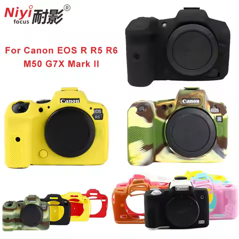For Canon EOS R R5 R6 M50 G7X Mark II Photography Accessories Bag Rubber Cover Protective SLR Camera