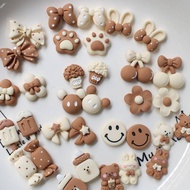 Cross Button Cave shoes accessories coffee color bear shoes buckle diy shoes decoration for cross