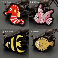 [Custom Velcro patch] AE Cartoon embroidery Marine creature jellyfish sea horse crab fish embroidery