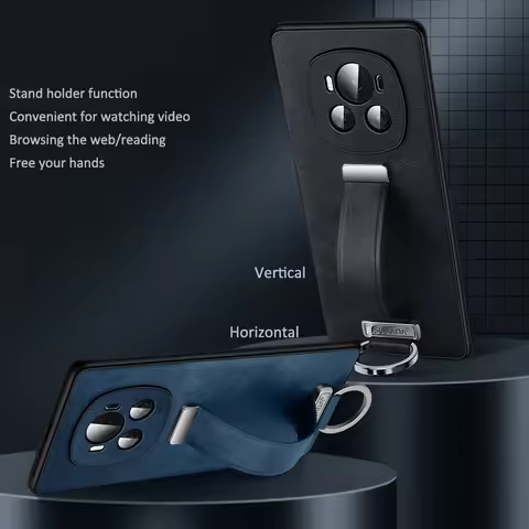Finger Hand Grip Band Belt Strap Case For Honor Magic 8 Pro Magic6 Pro / Magic 6 Pro Business PU Lea