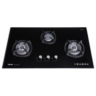 TECNO T 3388TGSV 3-Burner Glass Cooker Hob with Inferno Wok Burner Technology (88cm) (Black)