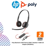 Poly Blackwire 3220 Stereo USB-C Headset +USB-C/A Adapter (8X228AA)