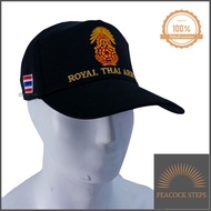 หมวกแก๊ป (CAP) ทหารบก สีดำ ปักตรา กองทัพบก ทบ. Royal Thai Army ธงชาติไทย ( แบรนด์ KING OFFICER G2) ใ