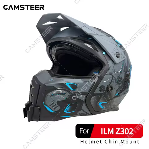 ILM Z302 Helmet Custom Aluminium Chin Mount for GoPro Hero 12 11 10 9 Insta360 X4 X3 Ace pro DJI Act