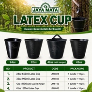 Cawan Susu Getah Latex Cup Berkualiti High Quality 24oz 32oz 42oz Dengan Penyangkut | 20pcs / Bundle