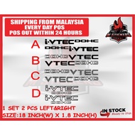 2 PCS HONDA I VTEC DOHC CAR STICKER SIDE DOOR CITY CIVIC ACCROD JAZZ CRV CRZ HRV FIT GM6 FK8 FC FB F