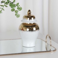 Dickly Ceramic Vase Porcelain Ginger Jar Traditional Decoration with Lid Flower Vase
