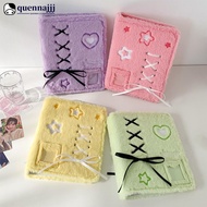 QUENNA A5 Kpop Soft Ribbon Colorful Plush Photo Album Polaroid Photo Storage Book Card Collection Bo