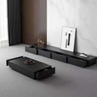 Minimalist High-end TV Console Black Modern Living Room Coffee Table Italian Light Luxury TV Console