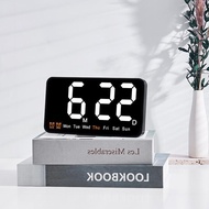 Minimalist LED Digital Clock, 12/24H Format, Large Clear Display, Snooze Alarm for Noon Break, Desk 