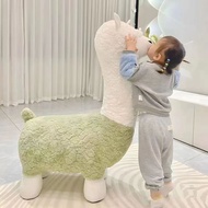 In Stock Little Alpaca Stool Children's Doll Low Stool Small Sofa Home Movable Sofa Stool Cute Alpac