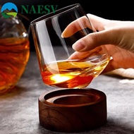 NAESV Cognac Glasses Cup, Transparent Rotating Irregular Whiskey Wine Glass, Bar Accessory Tumbler E