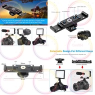 GoPro Hero 10/9 DJI OSMO ACTION Dual Cold Shoe Mount Adapter Mount鋁合金雙冷靴底座轉接器安裝延長支架,適用於麥克風 LED 閃光燈