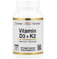 พร้อมส่ง California Gold Nutrition D3+K2 60/180 Veggies Capsules