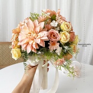 French High-End Rose Echinacea Artificial Flowers Fake Flowers Bridesmaid Wedding Ceremony Handheld 