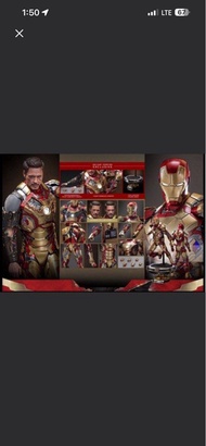 Hot Toys Iron Man Mark XLII 1/6 mark42 2.0 mms759D66 啡盒未開