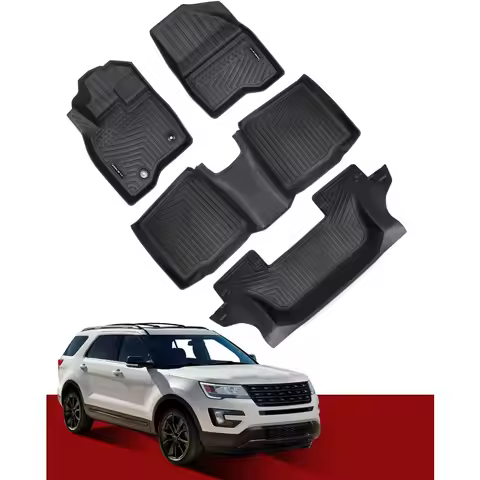 Floor Mats Compatible with Explorer 7 Seat 2015-2019 All Weather Floor Liners Full Set 1st 2nd 3rd W