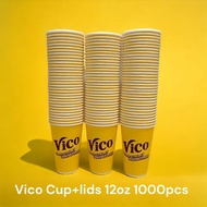 VICO Cup+lids 12oz 1000pcs / Cawan Vico