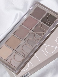Romand Earth Tone Eyeshadow Palette 10 ตัวสีเทาเข้ารูปแบบด้านอัพเกรดใหม่สีเขียวมะกอก อุปกรณ์แต่งหน้า