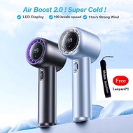 (New) GF02 Handheld Fan 199 Level Strong Wind Portable Bladeless Fan Rechargeable With Air Turbo Coo