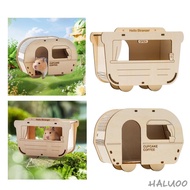 [Haluoo] Wooden Hamster Hideout Small Animal Cave for Small Pet Gerbils Dwarf Hamster